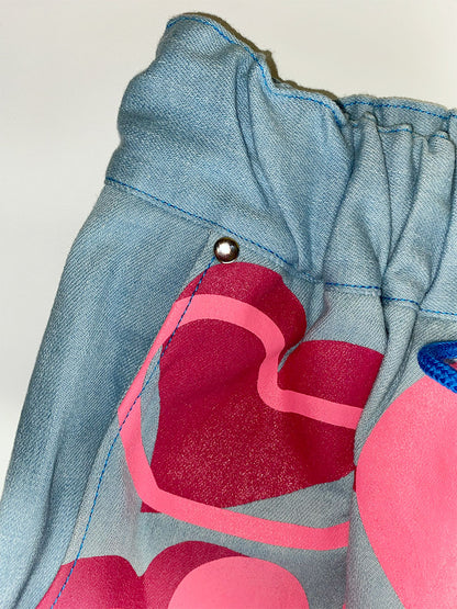 heart denim jeans