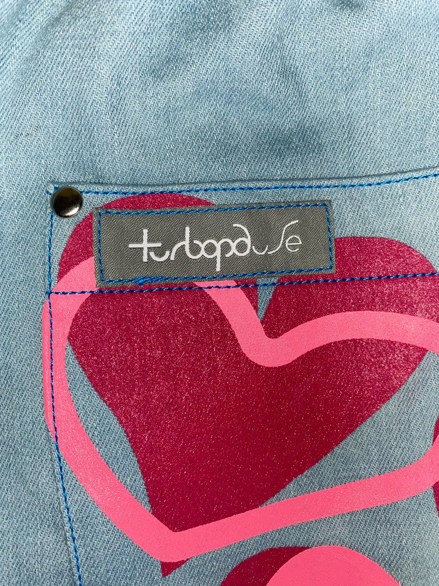 heart denim jeans