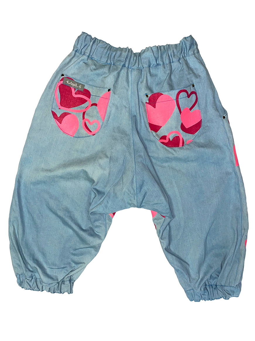 heart denim jeans