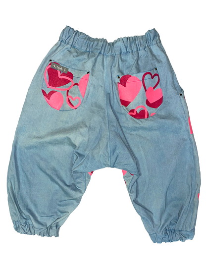 heart denim jeans